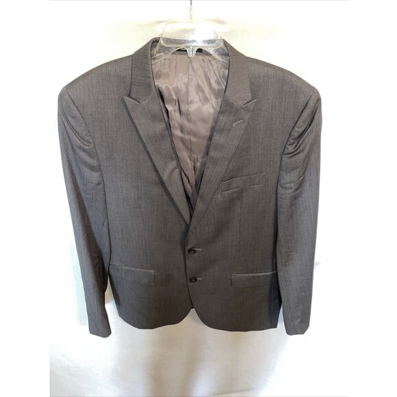 Egara Men’s Dress Blazer Size 44R Gray Wool Slim Fit Business Formal Party - Picture 1 of 13